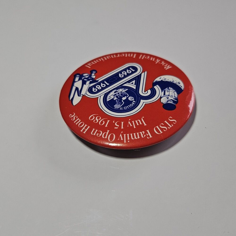 Nasa Pins Buttons Collection Space Shuttle Challenger Rockwell Silver Tone Red - Picture 7 of 8